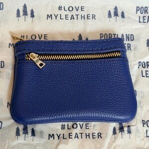 Double Zip Wallet Molino Blue Portland Leather Goods